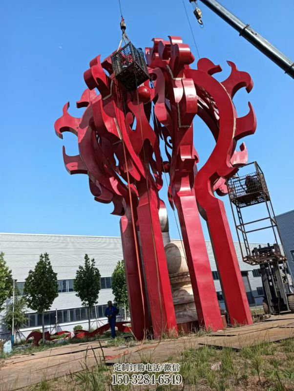 金华火球雕塑，精神堡垒火球雕塑落地展示 (13)